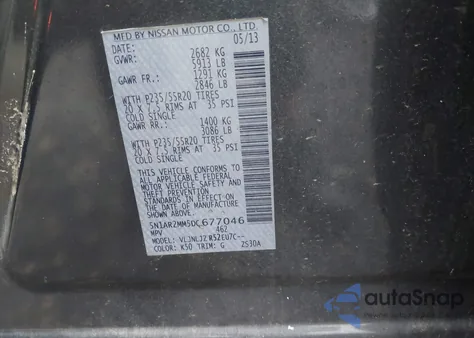 2013 Nissan Pathfinder Platinum from USA, damaged, VIN 5N1AR2MM5DC677046